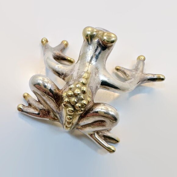 Frog Pendant, Sterling Silver, Vintage: Electroform Dimensional Tree Frog Large - Picture 5 of 7